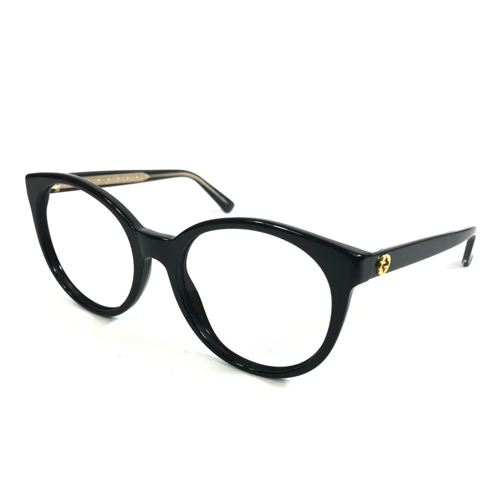 Gucci Eyeglasses Frames GG3820/S Y6C9O Black Gold Round Full Rim 54-19-140